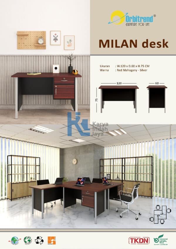 Meja Kantor Orbitrend Milan Desk - Gambar 2
