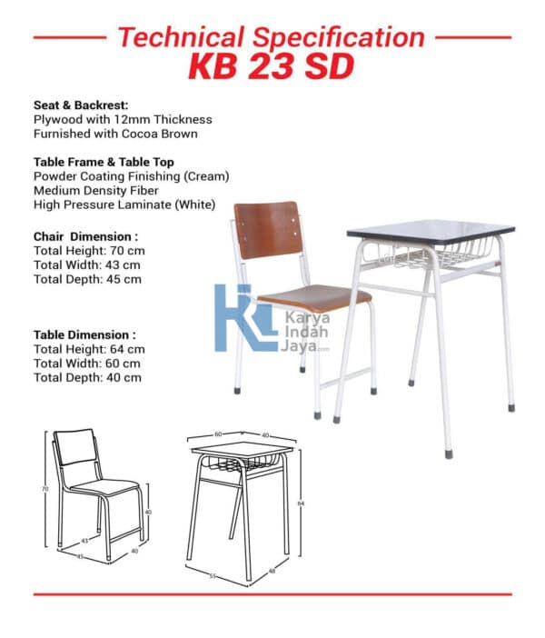 Kursi  Sekolah KB 23 SD/SMP/SMA