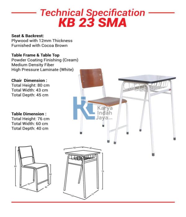 Kursi  Sekolah KB 23 SD/SMP/SMA - Gambar 2