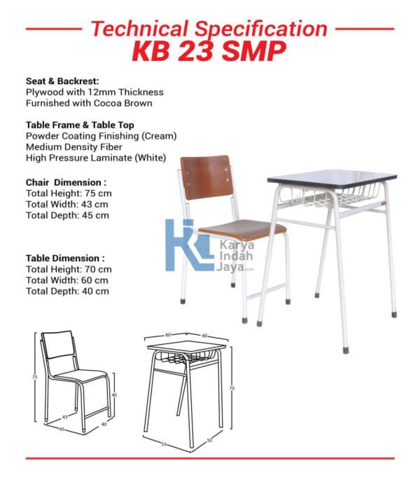 Kursi  Sekolah KB 23 SD/SMP/SMA - Gambar 3